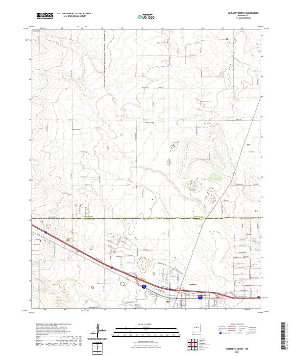 US Topo 7.5-minute map for Moriarty North NM