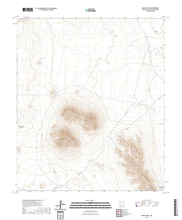 US Topo 7.5-minute map for Mount Riley NM