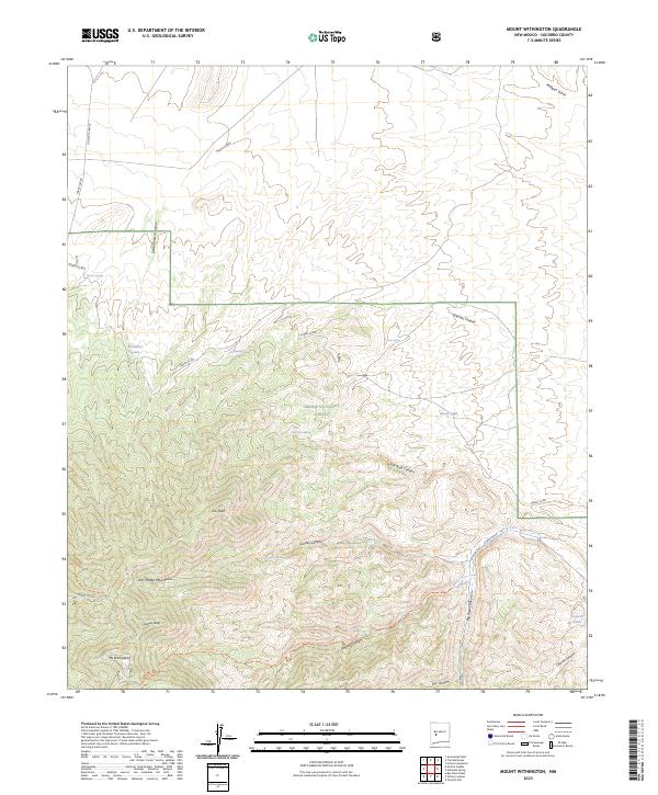 US Topo 7.5-minute map for Mount Withington NM