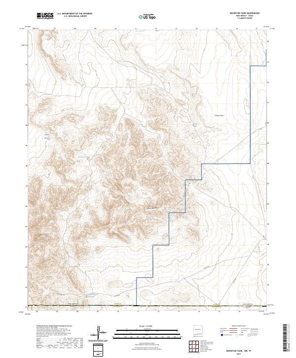 US Topo 7.5-minute map for Mountain Tank NMTX