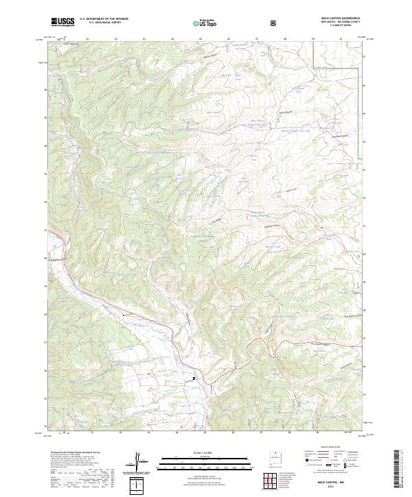 US Topo 7.5-minute map for Mule Canyon NM
