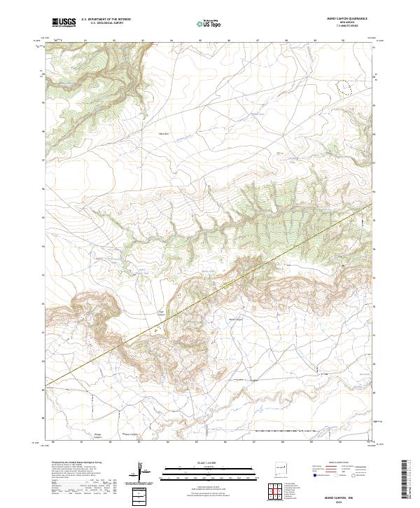 US Topo 7.5-minute map for Muniz Canyon NM