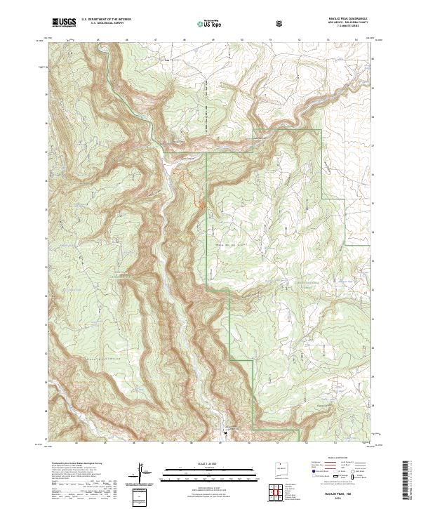 US Topo 7.5-minute map for Navajo Peak NM