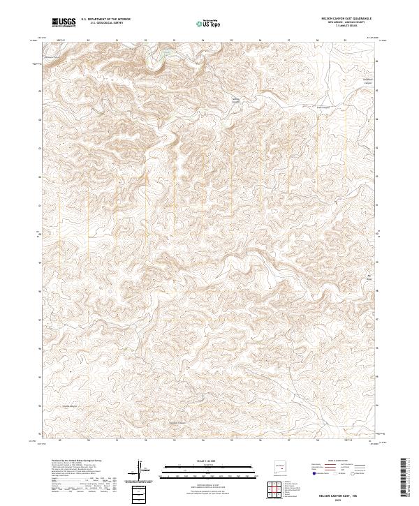 US Topo 7.5-minute map for Nelson Canyon East NM