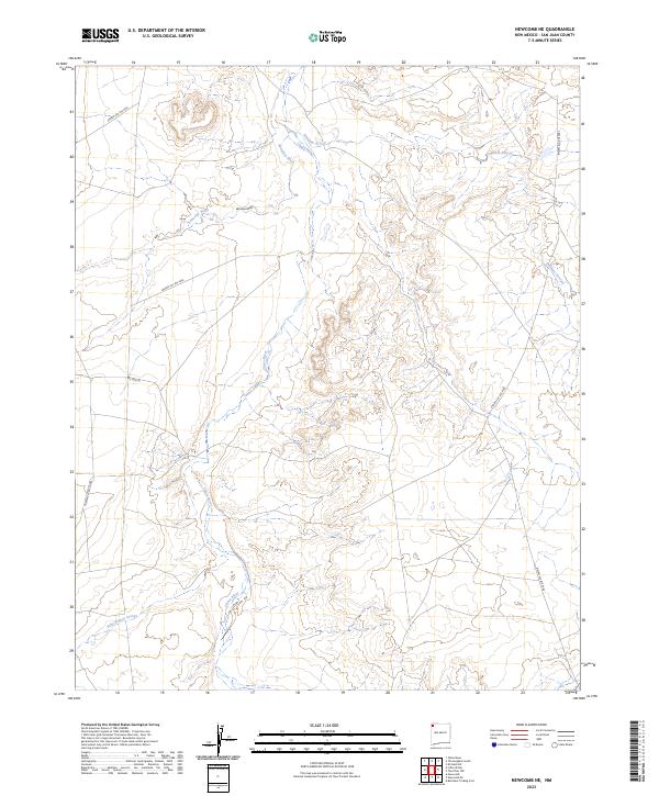 US Topo 7.5-minute map for Newcomb NE NM