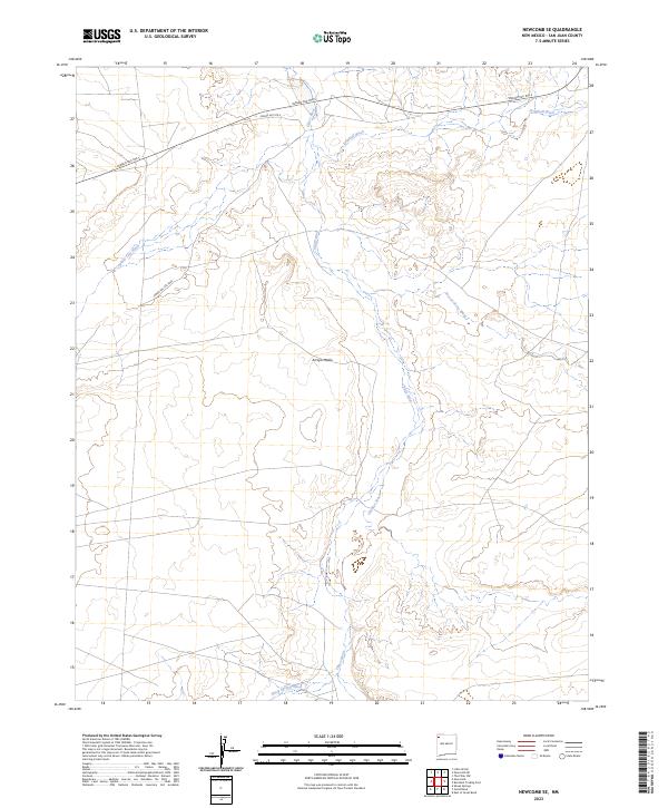 US Topo 7.5-minute map for Newcomb SE NM