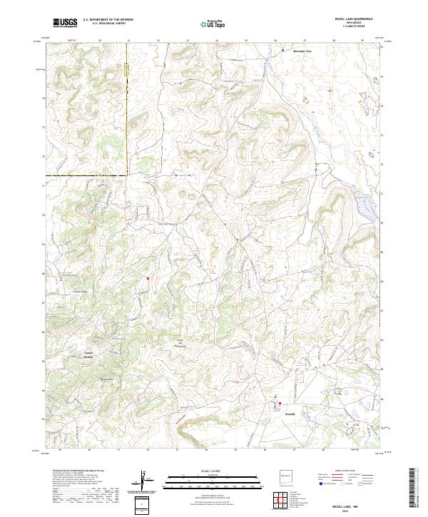 US Topo 7.5-minute map for Nicoll Lake NM