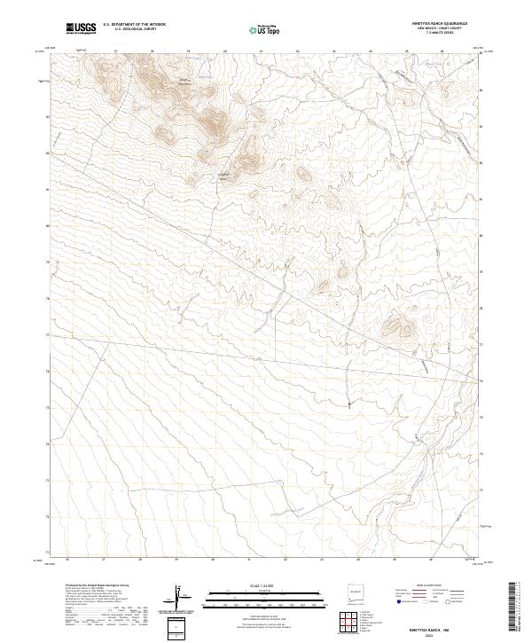 US Topo 7.5-minute map for Ninetysix Ranch NM