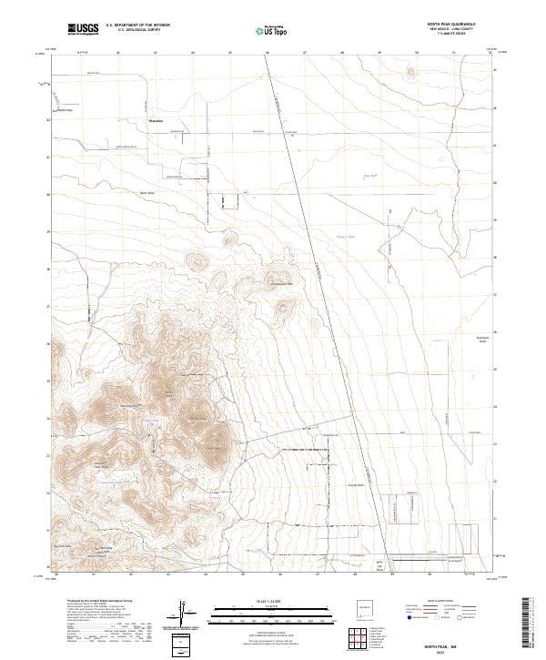 US Topo 7.5-minute map for North Peak NM