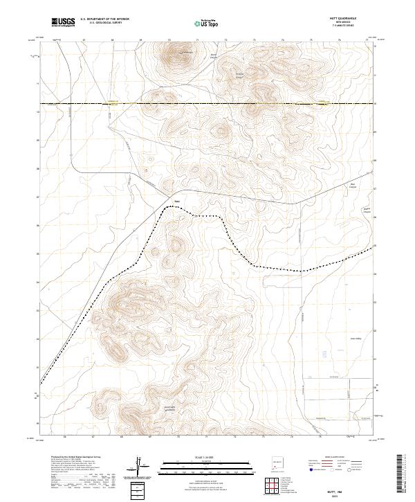 US Topo 7.5-minute map for Nutt NM