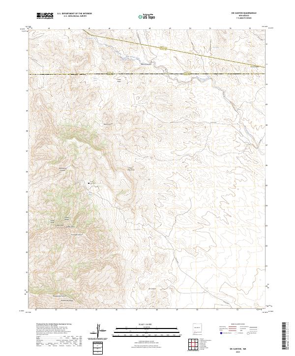 US Topo 7.5-minute map for OK Canyon NM