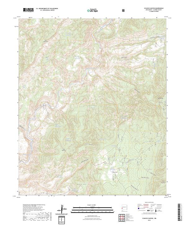 US Topo 7.5-minute map for O Block Canyon NM