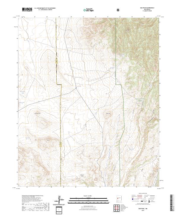 US Topo 7.5-minute map for Oak Peak NM