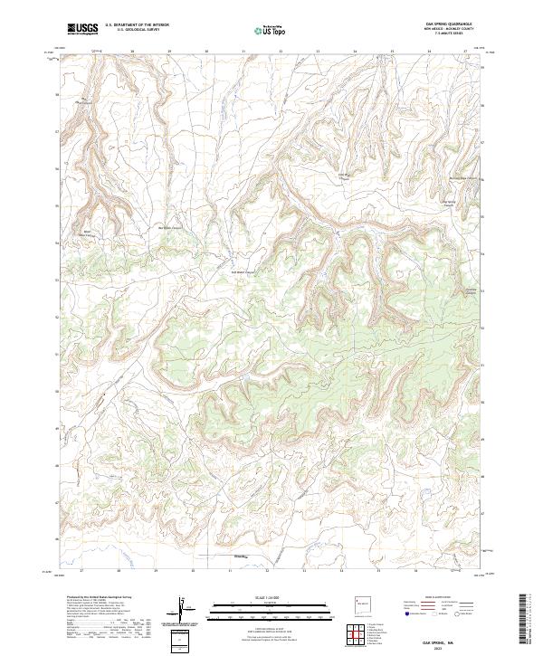 US Topo 7.5-minute map for Oak Spring NM