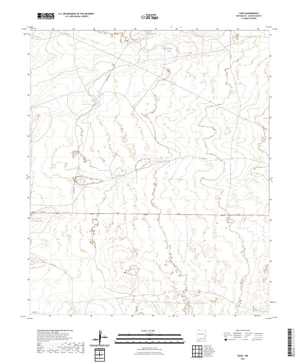 US Topo 7.5-minute map for Oasis NM