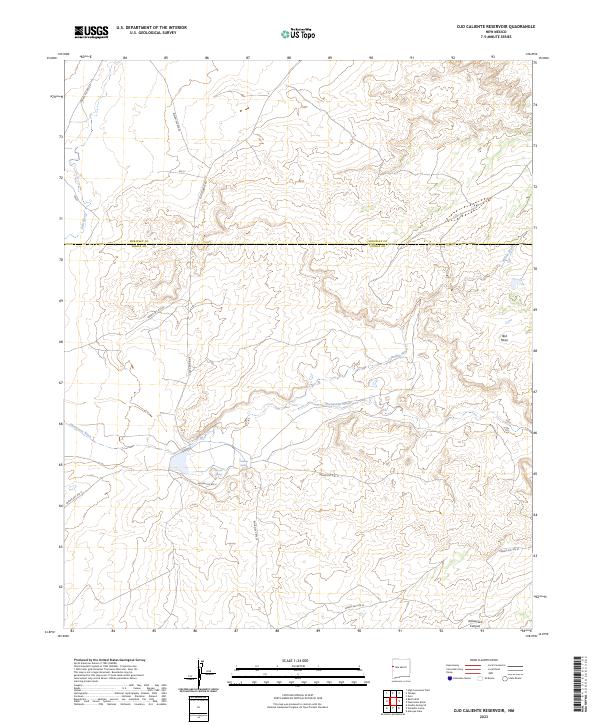 US Topo 7.5-minute map for Ojo Caliente Reservoir NM