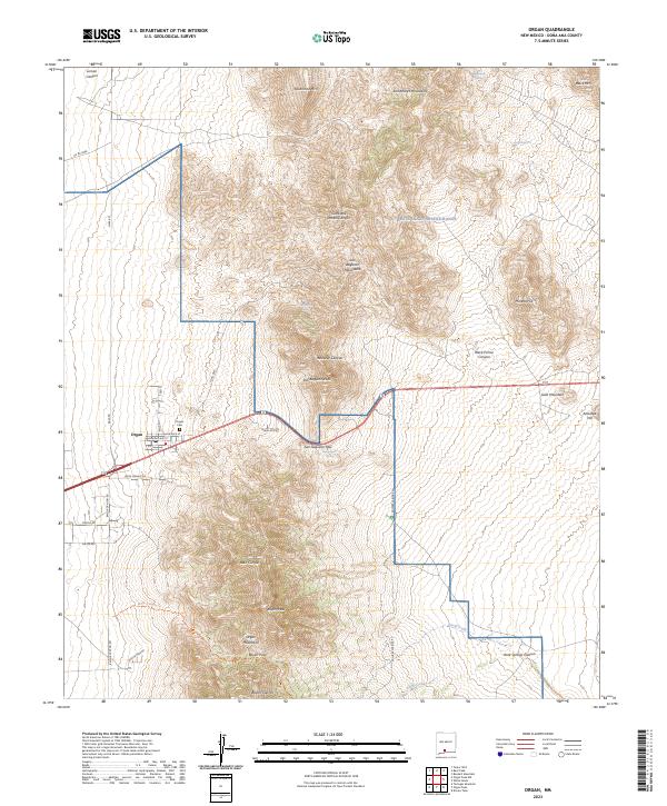 US Topo 7.5-minute map for Organ NM