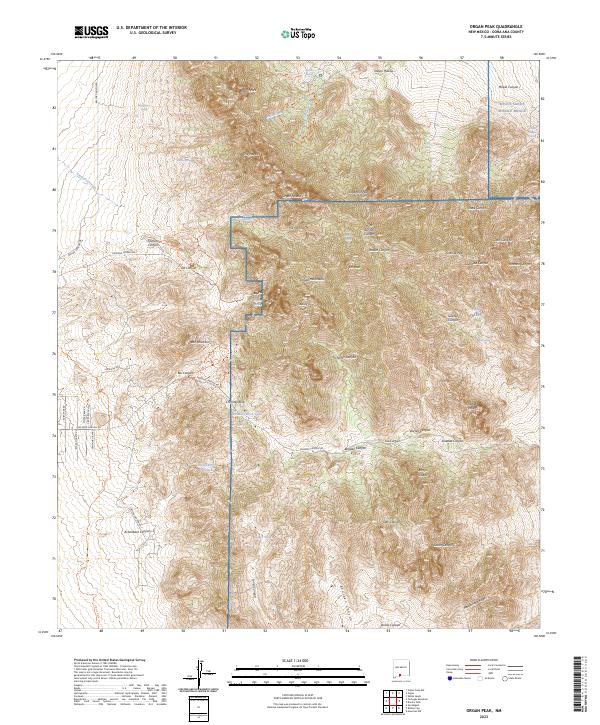 US Topo 7.5-minute map for Organ Peak NM