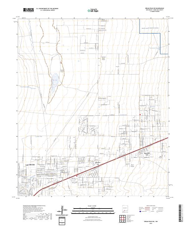 US Topo 7.5-minute map for Organ Peak NW NM