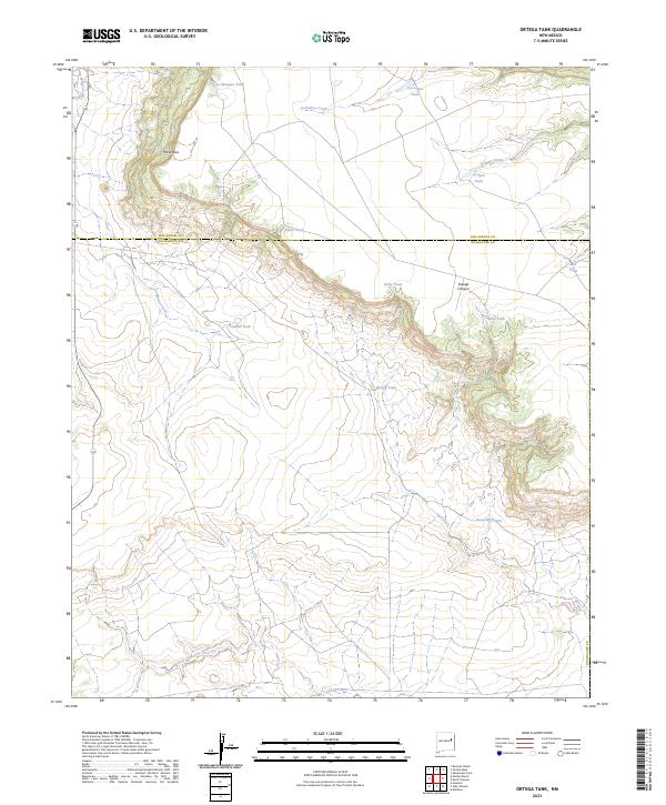 US Topo 7.5-minute map for Ortega Tank NM
