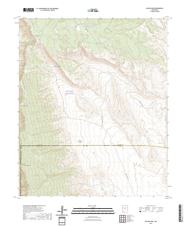 US Topo 7.5-minute map for Oscura Peak NM