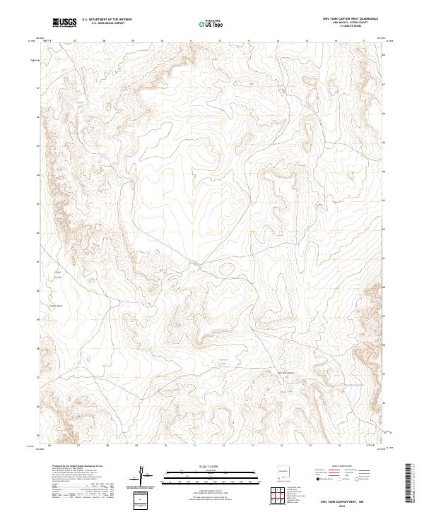 US Topo 7.5-minute map for Owl Tank Canyon West NM