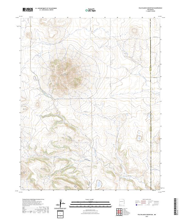 US Topo 7.5-minute map for Palo Blanco Mountain NM