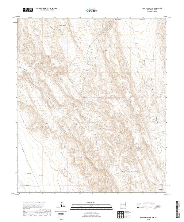 US Topo 7.5-minute map for Panther Canyon NMTX