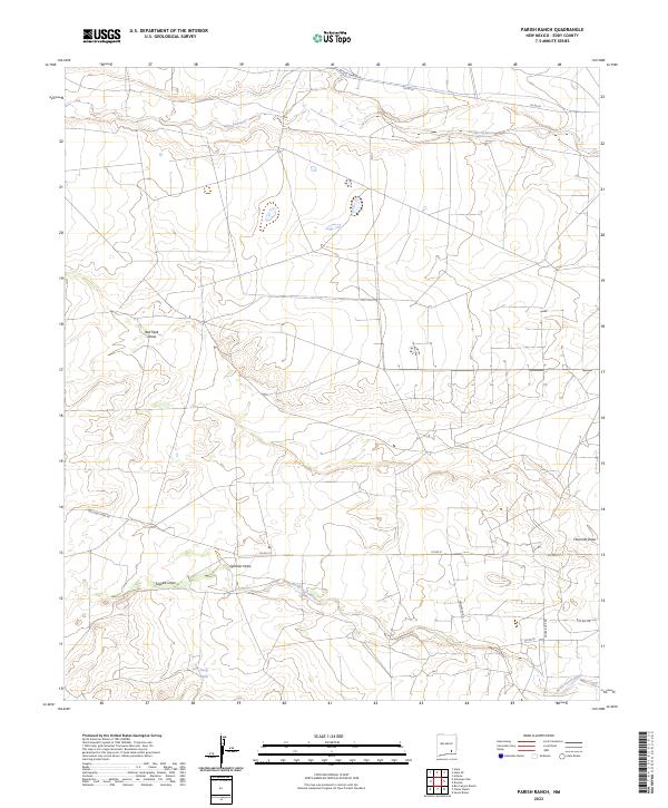 US Topo 7.5-minute map for Parish Ranch NM