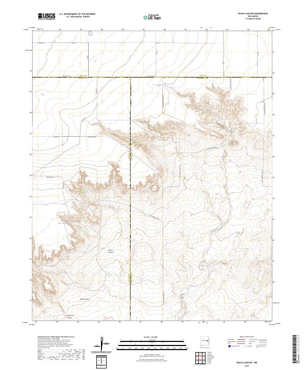 US Topo 7.5-minute map for Peach Canyon NM