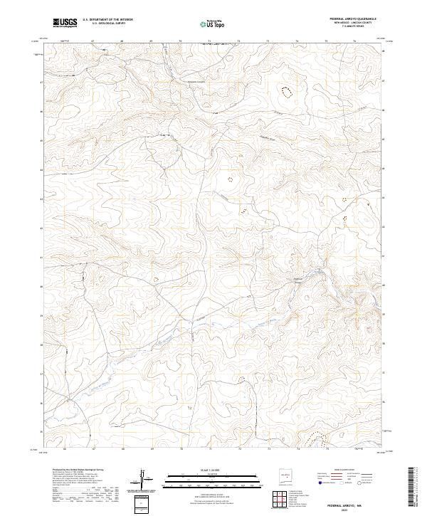 US Topo 7.5-minute map for Pedernal Arroyo NM