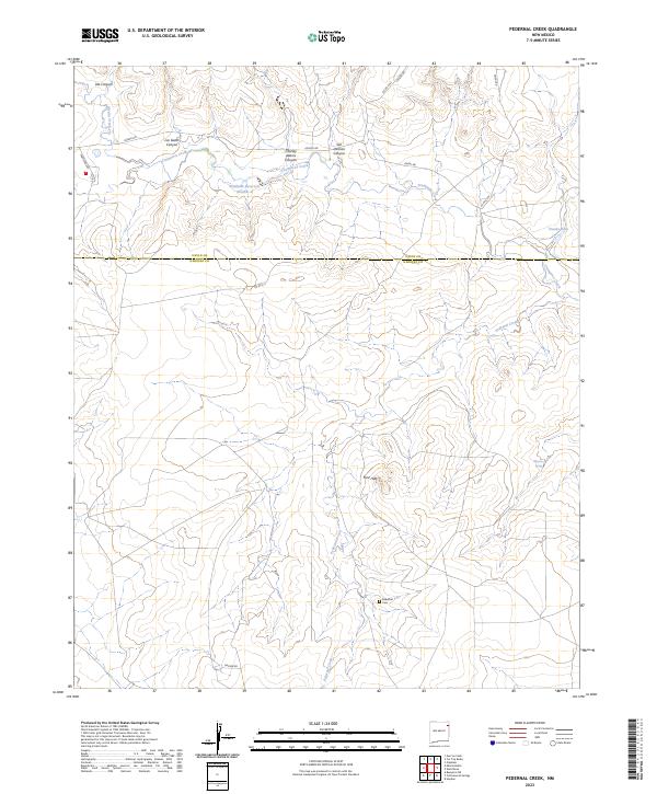US Topo 7.5-minute map for Pedernal Creek NM