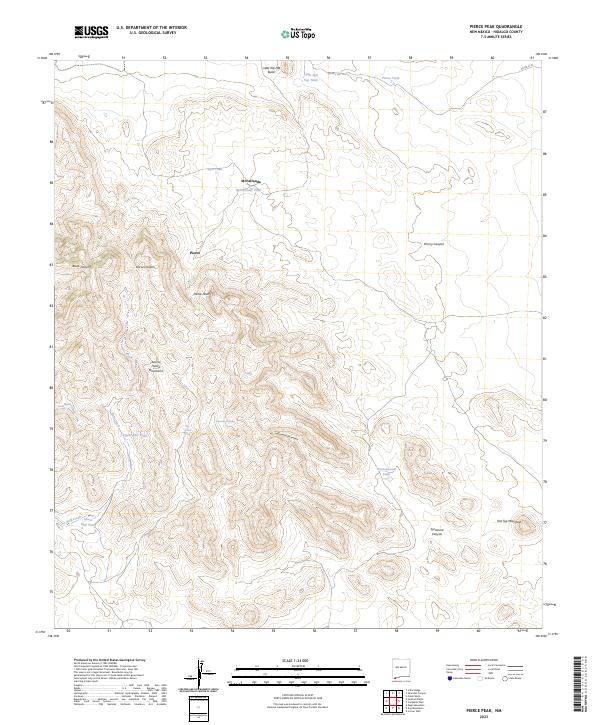 US Topo 7.5-minute map for Pierce Peak NM