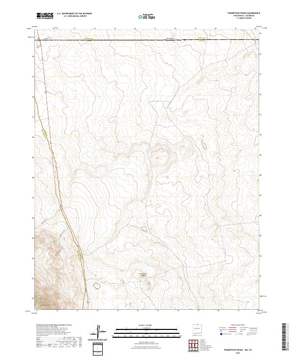US Topo 7.5-minute map for Pinabetoso Peaks NMCO