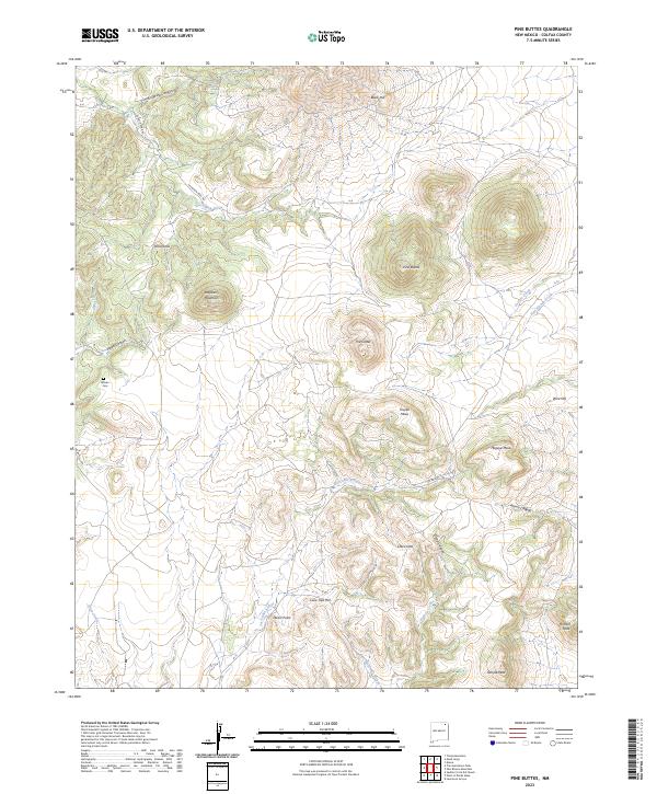 US Topo 7.5-minute map for Pine Buttes NM