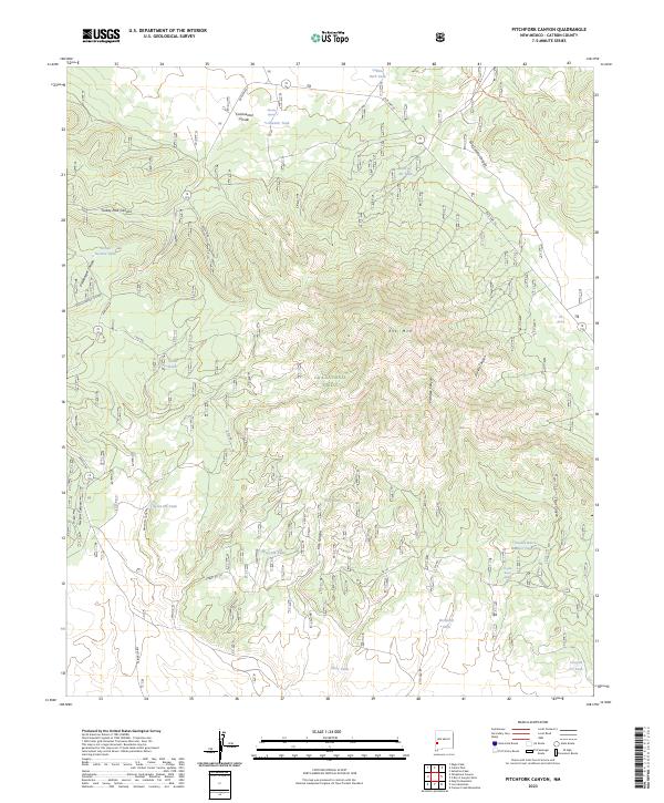 US Topo 7.5-minute map for Pitchfork Canyon NM