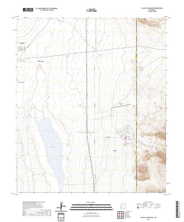 US Topo 7.5-minute map for Playas Lake North NM