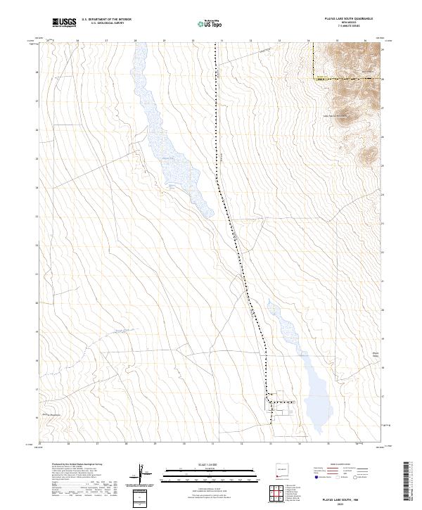 US Topo 7.5-minute map for Playas Lake South NM