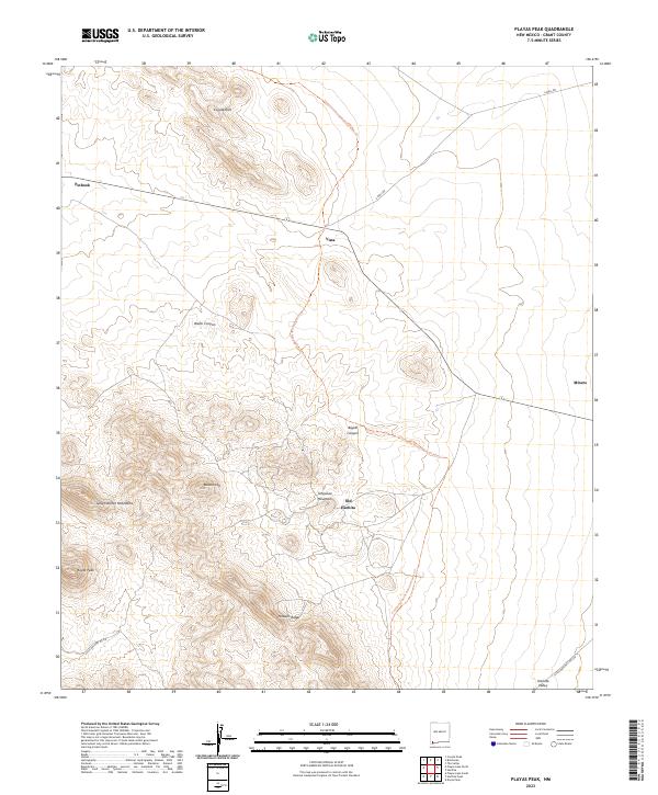 US Topo 7.5-minute map for Playas Peak NM