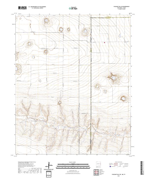 US Topo 7.5-minute map for Pleasant Hill NE NMTX