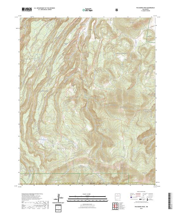 US Topo 7.5-minute map for Polvadera Peak NM