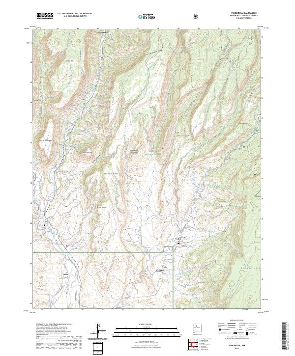 US Topo 7.5-minute map for Ponderosa NM