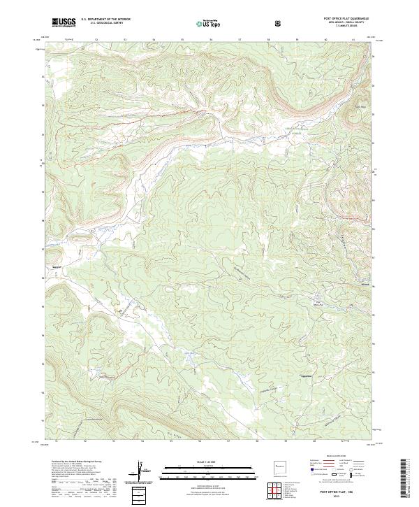 US Topo 7.5-minute map for Post Office Flat NM