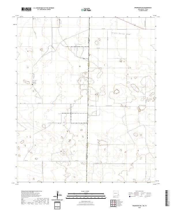 US Topo 7.5-minute map for Prairieview NE NMTX