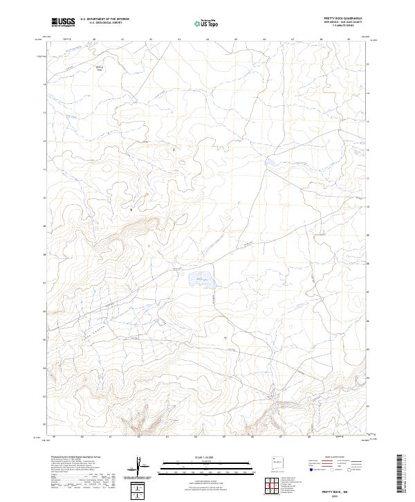 US Topo 7.5-minute map for Pretty Rock NM