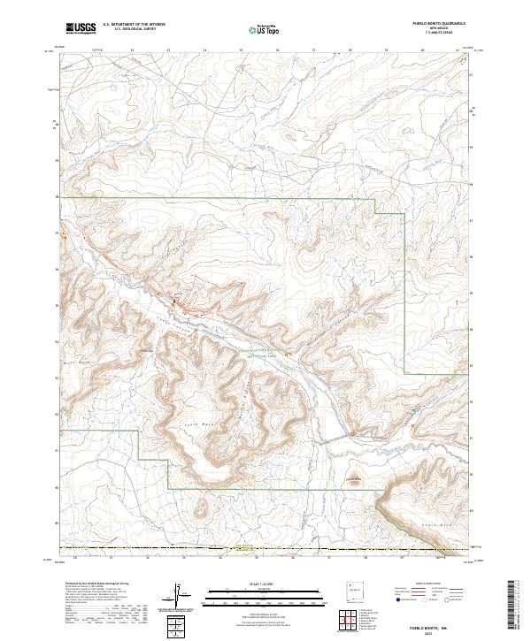 US Topo 7.5-minute map for Pueblo Bonito NM