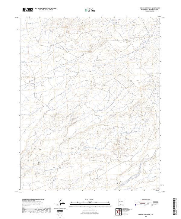 US Topo 7.5-minute map for Pueblo Bonito NW NM