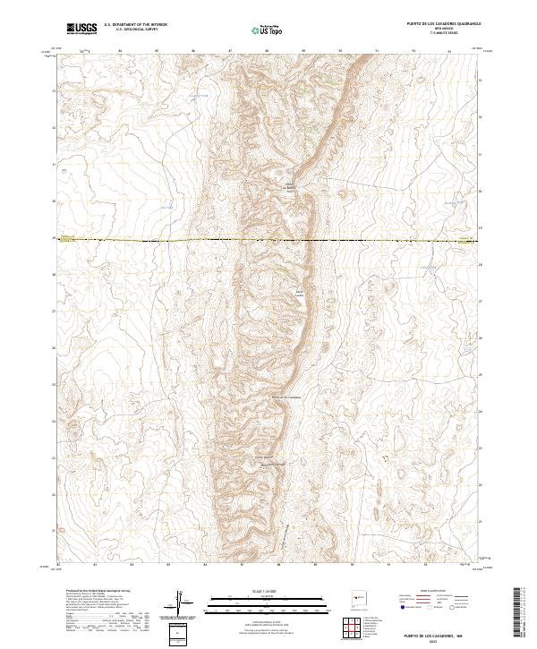 US Topo 7.5-minute map for Puerto De Los Cavadores NM