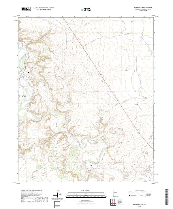 US Topo 7.5-minute map for Puerto De Luna NM