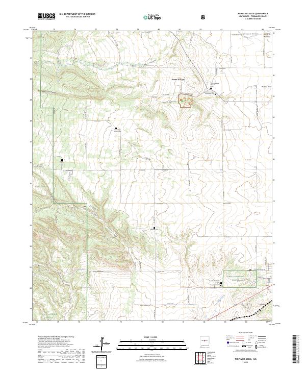 US Topo 7.5-minute map for Punta de Agua NM